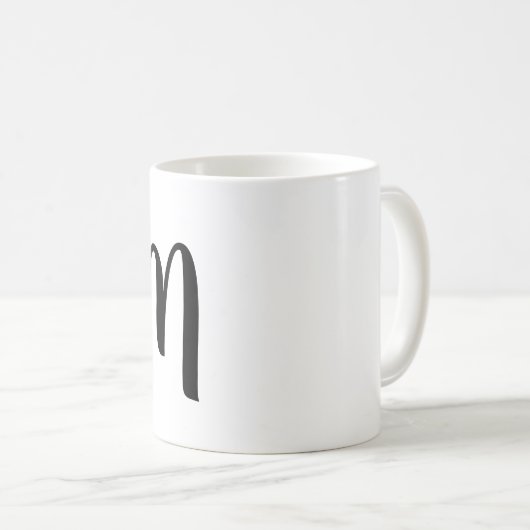 MUG SIMPLE MONOGRAMME MINIMAL ÉLÉGANT PORTE - CLÉ (Devant droit)