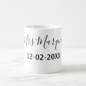 Mug simple monogramme minimal Mme M. nom date année Th (Centre)