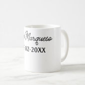 Mug simple monogramme minimal mrs M nom date année Thr (Devant droit)