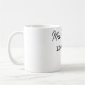 Mug simple monogramme minimal mrs M nom date année Thr (Gauche)