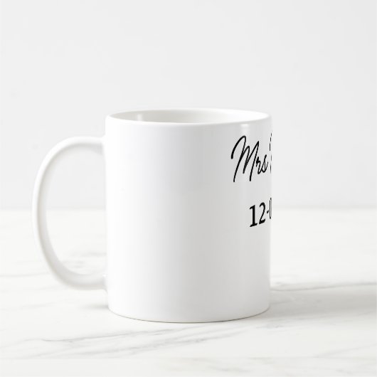 Mug simple monogramme minimal mrs M nom date année Thr (Gauche)