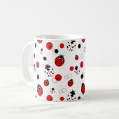 Mug Simple Motif Ladybug rouge, noir et blanc (Devant gauche)