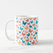 Mug Simple motif papillon turquoise blanc nom (Gauche)