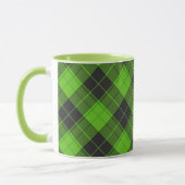 Mug Simple motif tartan diagonal en vert foncé (Gauche)