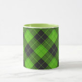 Mug Simple motif tartan diagonal en vert foncé (Centre)