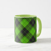 Mug Simple motif tartan diagonal en vert foncé (Devant droit)