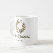 Mug Simple neutral Scandinavian look custom name Xmas (Devant gauche)