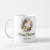 Mug Simple neutral Scandinavian look custom name Xmas (Gauche)