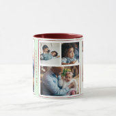 Mug Simple Noël 5 photo collage chaux bordeaux (Centre)