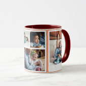 Mug Simple Noël 5 photo collage orange bordeaux (Devant droit)