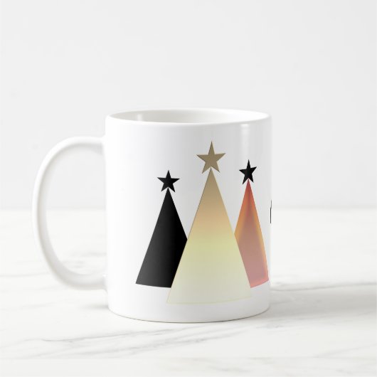 Mug Simple Noël Arbre Rose Gold Nom (Gauche)