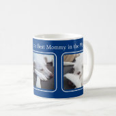 Mug Simple Noël Trois photos bleu et blanc (Devant droit)