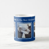 Mug Simple Noël Trois photos bleu et blanc (Centre)
