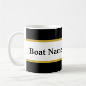 Mug Simple noir blanc et or avec nom de bateau (Gauche)