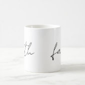 Mug Simple Noir Blanc Main Écrite Faith Art (Centre)