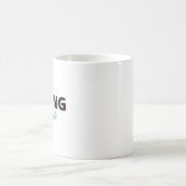 Mug Simple Noir & Bleu "Fille forte" Rétro (Centre)