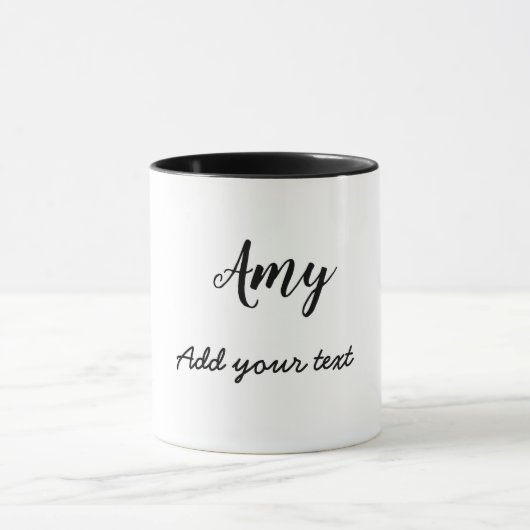 Mug simple nom minimal customisé monogramme classique (Centre)