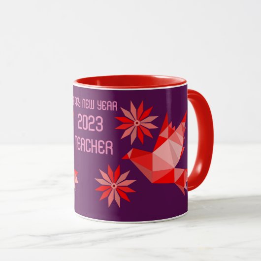 MUG SIMPLE OISEAU NOUVELLE ANNÉE COMME CADEAU POUR (Devant droit)