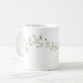Mug Simple Olivia nom blanc roses élégantes (Devant gauche)