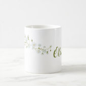 Mug Simple Olivia nom blanc roses élégantes (Centre)