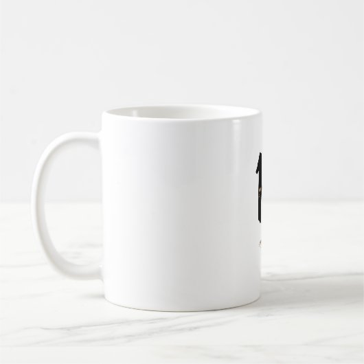 Mug simple personnalisé 10 ans nom date (Gauche)