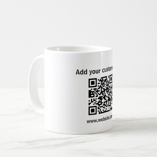 Mug Simple personnalisé code qr blanc url affaires url (Devant gauche)