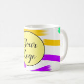 Mug simple personnalisé jaune bleu aquarelle ajouter l (Devant droit)
