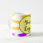 Mug simple personnalisé jaune bleu aquarelle ajouter l (Devant gauche)