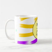 Mug simple personnalisé jaune bleu aquarelle ajouter l (Gauche)
