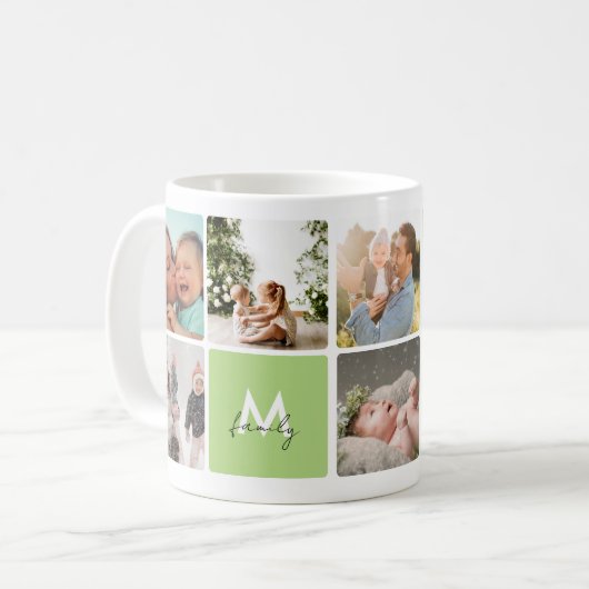 Mug Simple Photo Collage Famille moderne Maman Papa En (Devant gauche)