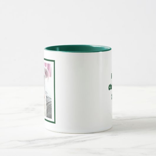 Mug Simple photo simple et initial mignon chien Noël (Centre)