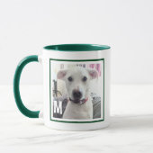 Mug Simple photo simple et initial mignon chien Noël (Gauche)