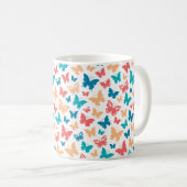 Mug Simple Pink turguoise white Butterfly pattern (Devant droit)