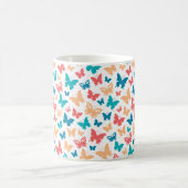 Mug Simple Pink turguoise white Butterfly pattern (Centre)