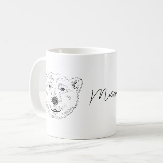Mug Simple Polaire Tête D'Ours Tête D'Art Croquis Avec (Devant gauche)