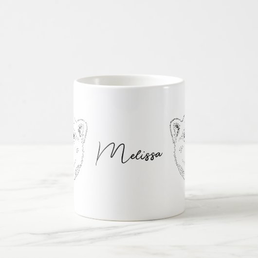 Mug Simple Polaire Tête D'Ours Tête D'Art Croquis Avec (Centre)