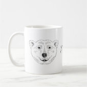 Mug Simple Polaire Tête D'Ours Tête D'Art Croquis Avec (Gauche)