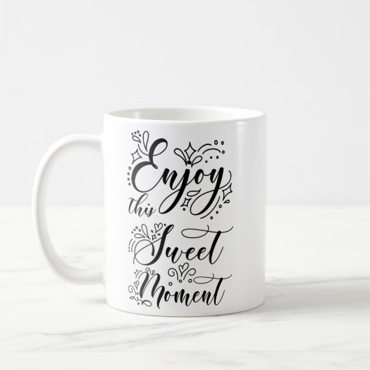 Mug Simple Positivité Doux rappel noir blanc (Gauche)