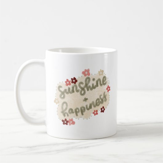 Mug Simple Rappel Chaud Joie Soleil Bonheur Doux (Gauche)