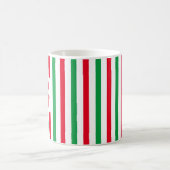 Mug Simple rayure rouge et vert Noël initial (Centre)