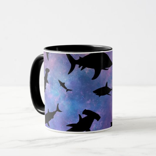 Mug Simple requin mâchoires baleine motif de galaxie o (Devant gauche)