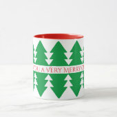 Mug Simple Rouge Conception de sapin de Noël vert (Centre)