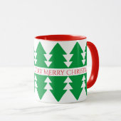 Mug Simple Rouge Conception de sapin de Noël vert (Devant droit)