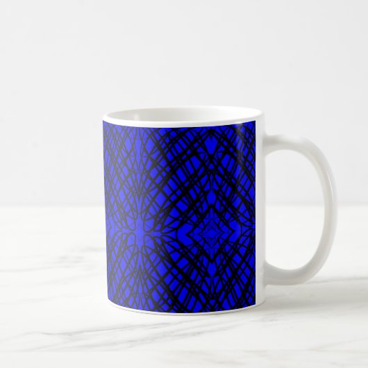 Mug Simple Scribble | Carreaux miroir | Bleu | (Droite)