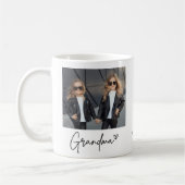 Mug Simple Script Photo de Grand-mère (Gauche)