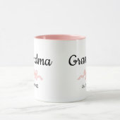 Mug Simple Script Pink Girl Bow Grandma Est. Year (Centre)