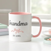 Mug Simple Script Pink Girl Bow Grandma Est. Year
