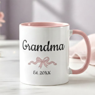 Mug Simple Script Rose Fille Ruban Grand-mère Année de