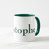 Mug simple serif moderne beau chasseur personnalisé (Devant droit)