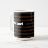 Mug Simple striped Dark et Noir Nom personnalisé (Devant gauche)